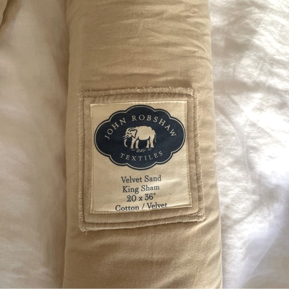 NWT John Robshaw Textiles Velvet Sham in Sand. King Size - Picture 4 of 5